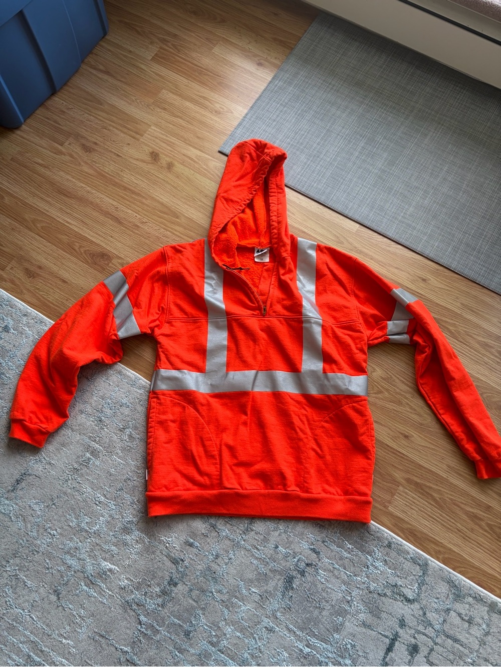 AGO Men's insulated Hi-Vis Orange Reflective Zip Hoodie
